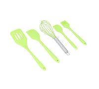 TYCIONG 5pcs Silicone Cooking Utensils Set Non Stick Kitchen Utensil Kit Heat Resistant Up to 480°F Food Grade Safe with Hanging Holes for Easy Storage (Green)
