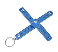 TYCIONG ABS Folding Ruler, 2Pcs Portable 50cm Foldable Ruler with Key Ring, for Carpentry Laying Tiles Projects (Blue)