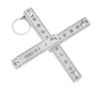 TYCIONG ABS Folding Ruler, 2Pcs Portable 50cm Foldable Ruler with Key Ring, for Carpentry Laying Tiles Projects (White)