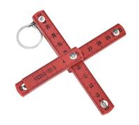 TYCIONG ABS Folding Ruler, 2Pcs Portable 50cm Foldable Ruler with Key Ring, for Carpentry Laying Tiles Projects (Red)