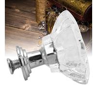 TYCIONG Acrylic European Style Crystal Single Hole Drawer Pulls Handles Beautifully Designed for Furniture Cabinet Door Wardrobe, Transparent Material Pack of 5 (Type B Flowers)