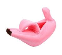 TYCIONG Banana Shaped Cat Bed, Soft Crystal Velvet Warm Cave House for Small Pets, with Detachable Cushion for Easy Cleaning (Pinkish)