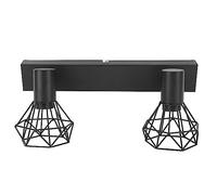 TYCIONG Ceiling Track Light Fixture Adjustable Vintage 2 Head Tracking Light Kit for Kitchen Living Room Iron Art Black