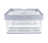 TYCIONG Collapsible Storage Crates Portable Home Kitchen Office 1.25ft Folding Baskets for Family PP 17.5 X 12.5 X 10.2in (White Large Size)