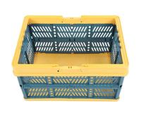 TYCIONG Collapsible Storage Crates Portable Home Kitchen Office 1.25ft Folding Baskets for Family PP 17.5 X 12.5 X 10.2in (Yellow Green Large Size)