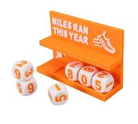 TYCIONG Desk Running Mileage Tracker, Inspirational Running Training Motivator with Numeral Blocks for Recording 5K 10K Marathon Workout Progress (Orange)