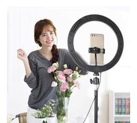 TYCIONG Dimmable LED Circle Fill Light with Tripod and Phone Clamp/Holder Set for Live Broadcast, Selfie, Makeup - 10 Inch Diameter