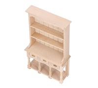 TYCIONG Dollhouse Bookshelf Mini Classic Pure Colors DIY Doll House Toy for Kids 1/12 Scale Birch Copper 4.2x7.0x1.6in
