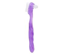 TYCIONG Elderly Gift False Teeth Brush Portable Denture Cleaning Brush Plaque Removal Denture Toothbrush (Purple)