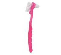 TYCIONG Elderly Gift False Teeth Brush Portable Denture Cleaning Brush Plaque Removal Denture Toothbrush (Roseate)