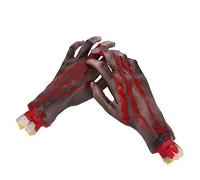 TYCIONG Fake Fenced Hands Life Halloween Props 2pcs Scary Prosthetic Hands with Blood Vivid Details for Haunted House Party Decoration Cosplay