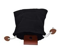 TYCIONG Foraging Pouch Durable Canvas Fruit Picking Bag for Outdoor Camping, Easy to Carry and Large Bearing Capacity, for Hiking and, Canvas + PU Leather, 8.27x8.86in (Black)