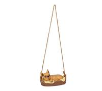 TYCIONG Garden Dog Statue Outdoor Resin Swing Ornament Hanging Decoration Home Bulldog Animal Gift (#1)