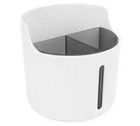 TYCIONG Large Capacity Detachable Pencil Holder Organizer for Study and Work, Premium Material, 4.69 X 4.92 Size (Double-layer compartment storage box-round gray)