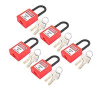 TYCIONG Lockout Lock 38mm Nylon Durable Security Padlock for Industrial Site, 5 Sets Safety Tool for Factories (Red)