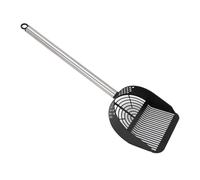 TYCIONG Long Handle Cat Litter, Cat Litter Scoop,5.3x1.5x17.9in Half Round Shovel Kitty Metal Scooper, Stainless Steel Handle Mesh Scooper Poop Sifting w Reasonable Clearance fo Litter