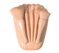 TYCIONG Mini Shell Portable Travel Makeup Brush Set Eye Catching Dense Bristles for Daily Makeup Needs with Mirror for Traveling (Roseate)