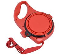 TYCIONG Multi Function Dog Leash, Nonretractable Pet Leash with Rope Strap Water Bottle Foldable Bowl and Hook, for Small Dogs Walking Training (Red)