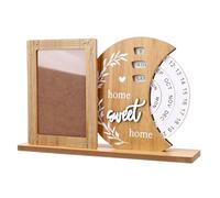 TYCIONG Perpetual Calendar Frame, Rotating Wheel Design Eternal Calendar Photo Frame with Customizable Photo Insert for Home Office Desk Decor (Moon)