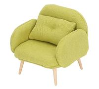TYCIONG Prettiest Miniature Dollhouse Sofa Set Ideal for Children's Role Play and Imaginative Stories, Pretty Birch Wood and Cotton Material for Doll House Scene Setting (Green)