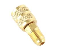 TYCIONG R410A HVAC Adapter R410A AC Adapter R410A Refrigerant Adapter 1/4inch Male SAE to 5/16inch Female SAE Brass Connector for Mini Split System Air Conditioners with (R410A External 1/4SAE Inner