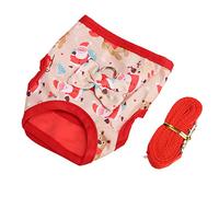 TYCIONG Rabbit Vest Harness Set Cute Father Christmas Pattern Small Pet Traction Rope Printing for Christmas Party (L)