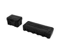 TYCIONG RC Car High Simulation Luggage Box/Cover and Tool Box Set for Diverse Scene Displays with Sticker for Decoration (Black)