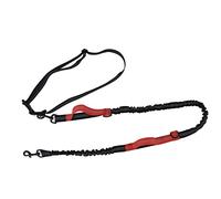 TYCIONG Reflective Retractable Dog Leash Hands- Adjustable Waistband Dog Traction Rope Dual Control with Glow Stitching for Pets Dogs Running at Night (Red)