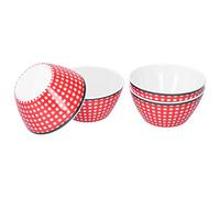 TYCIONG Salad Bowl Set Imitation Porcelain Dinnerware for Kitchen, Restaurant, Hotel 4PCS 6in for Home Kitchen, Hotel Melamine As Shown in the Picture (Grid Pattern)
