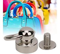 TYCIONG Stud Rivets Durable Round Head Button Fasteners for Leather Craft 9mm Brass O Ring Studs for Bags, Shoes, Belts, 20 Set Black (9mm (Large) Silver)