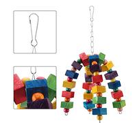 TYCIONG Toy Colorful Hanging Chewing Toys for Birds, Develops Brain Intelligence for Pets, Wood Material
