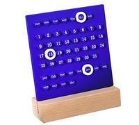 TYCIONG Wooden Kids Calendar with Manual Ferrule for Developing Planning Skills for Children (Blue)