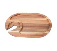 TYCIONG Wooden Wine Appetizer Plate with Drink Holder, Cheese Board Tray with Raised Edges for Party Gathering, Wine Tasting, Cheese Sampling