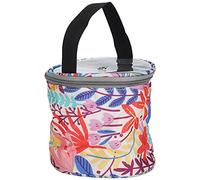 TYCIONG Yarn Bag, Circular Bucket Design Knitting Storage Organizer with Oxford Cloth, for Travel Home Use Crochet Accessories (Orange Leaves)