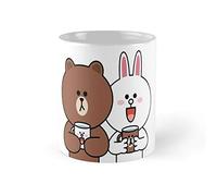 TYCLTY Cute Brown Bear Cony Bunny Rabbit Lovers Coffee Mug 11oz & 11oz Ceramic Tea Cups, waYanl-3339, BZ305