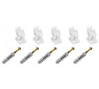 Tycner 5 X Open Pipe Clips Snap In Bracket Single 22mm Plastic Clip With Fixings