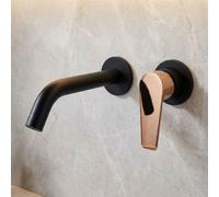 Tycner Black/rose Gold Brass Bathroom Concealed Basin Wall Faucet Sink Mixer Tap