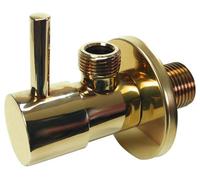 Tycner Gold Brass 1/2" X 3/8" Bsp Basin Hose Valve Water Tap Cut-Off Long Lever