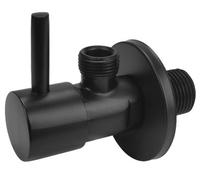 Tycner Matte Black Brass 1/2" X 3/8" Bsp Basin Hose Valve Water Tap Cut-Off Long Lever