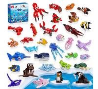 TYCOLE 32 Packs Party Bag Fillers for Kids Mini Ocean Animal Building Set