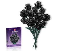 TYCOLE Black Roses Flower Building Set, Christmas Artificial Bouquet Kit Compatible With Famous Bricks - Indoor Plant Decorations for Home & Office - Romantic Gift for Women and Girls 6+