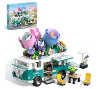 TYCOLE Botanical Camper Van Building Set, 862 Pieces City Adventure Toy Car with Flowers, Creative Holiday Christmas Birthday Gift for 6 Year Old Kids, Boys, Girls