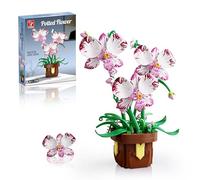 TYCOLE Botanicals Flowers Orchid Plant Building Set - Artificial Flower Home Office Decor, Gift for Adults Kids, Birthday Christmas Halloween Valentine's Day
