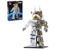 TYCOLE City Astronaut Building Set with Display Stand, Spaceman Construction Toys, Space Gifts for 6 Year Old Boy or Girl, Room/Home/Office Decor, 860 Pieces