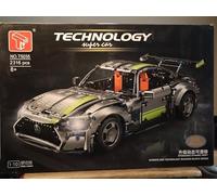 TYCOLE TECHNOLOGY Super Car Building Blocks Set, Dynamic Drift Racing Car Model, 2316 Pieces, Grey and Lime Green, Ages 8+, 1:10 Scale Static Version, Model T5035