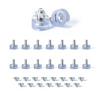 Tycoonest 16pcs M6 X 18MM Furniture Leveling Feet Pads, Adjustable Screw in Feet Leveler with T-Nuts, Chair Table Leg Extender Floor Protector for Kitchen Bathroom Garden Restaurant, Transparent