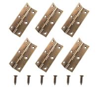 Tycoonest 6Pcs Brass Door Hinges 1.5 Inch with Screws, Decorative Antique Bronze Vintage Folding Butt Hinges for Doors Windows Cabinets Wooden Boxes