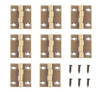 Tycoonest 8Pcs Brass Door Hinges 1 Inch with Screws, Decorative Antique Bronze Vintage Folding Butt Hinges for Doors Windows Cabinets Wooden Boxes