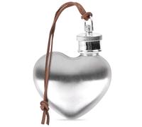 Tycoonest Mini Hip Flask 1oz, Heart Shaped Stainless Steel Flask for Men and Women, Small Portable Pocket Whisky Bottle Silver for Outdoor Party Camping