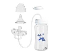 TyCylKu 3-in 1 Hands-Free Anti-Colic Babys Bottle, 300ml Silicone Leakproof Self Feeding Babys Bottle, Fast Flow Milk Bottles with Nipple Straw, Adjustable Anti Colic Nursing System Pacifier Feeder